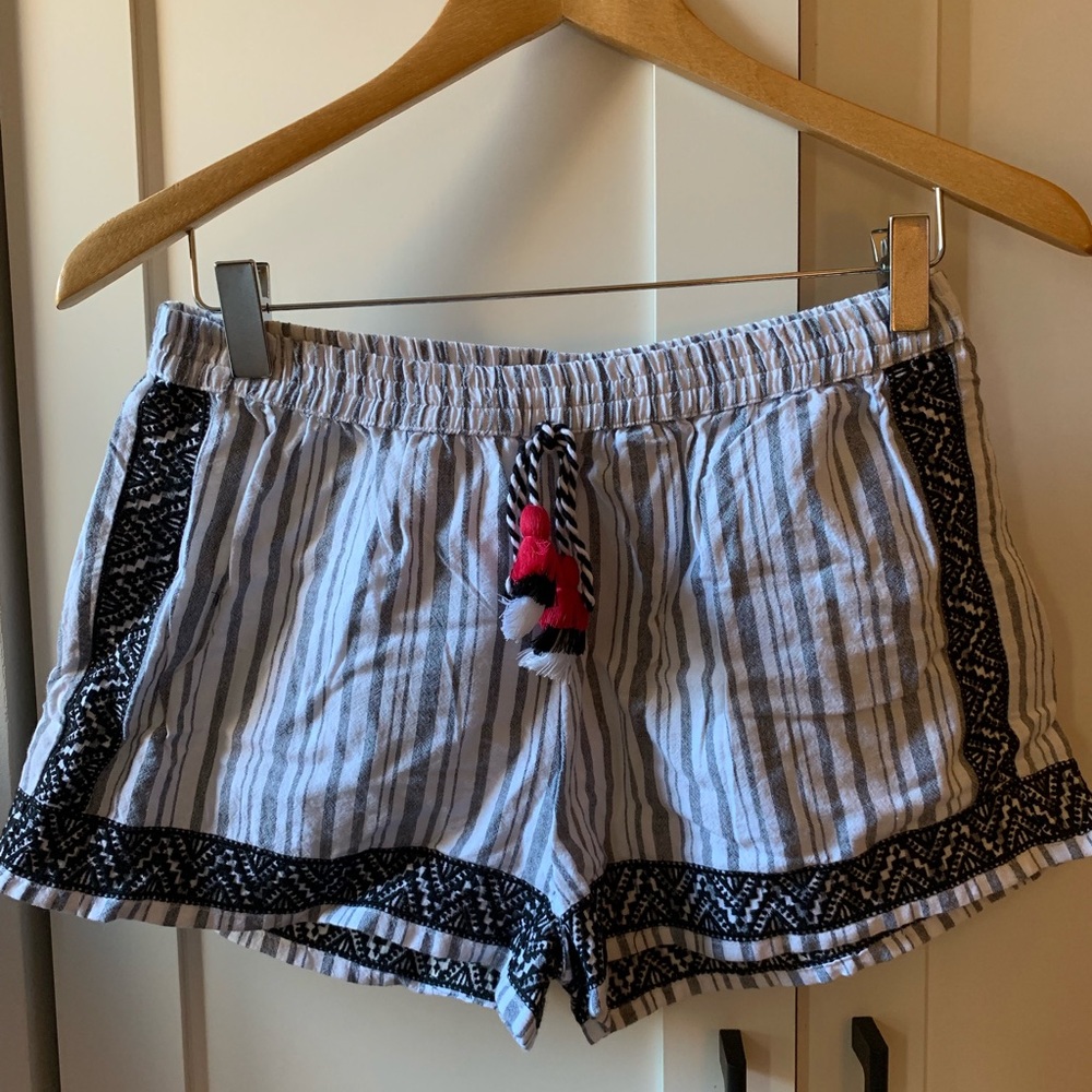 Stripe shorts with tassel detail